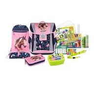 JOLLY Set di zaini per la scuola Classic, 46 pezzi, con borsa da ginnastica, astuccio e portamatite, con chiusura riflettente e adatta ai bambini