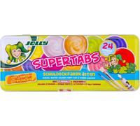 JOLLY Supertabs Classic – 24 colori, 2 pennelli, bianco opaco – custodia metallica