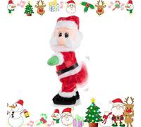 Jolly Twerking Babbo Natale, Twerking Booty Shaking Dancing Santa Bambole elettriche, Musica Canto Animato Natale Peluche Wiggle Hip Santa's Toys, Divertente Regalo Decorazioni per la Casa, Morbido