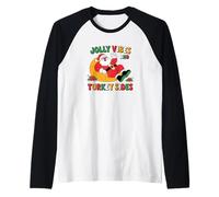 Jolly Vibes e Turchia Sides Santa Festa di Natale Maglia con Maniche Raglan