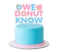 Jollyboom Decorazione per torta a forma di ciambella, con scritta "We Donut Know", per lui o lei, con scritta "What Will Baby Be Welcome Baby Shower", regalo per la gravidanza