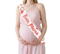 Jollyboom Decorazioni per baby shower con fragole gemelle, fascia per mamma gemella fragola per due bacche Sweet Babies are on The Way Twins Baby Shower Gender Reveal Gravidanza Annuncio Party Mommy