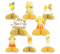 Jollyboom Moo Moos e Mimose Decorazioni per feste, 8 pezzi, centrotavola a nido d'ape per la tavola di compleanno di Moo Moos e Mimose, per donne e ragazze, addio al nubilato, addio al nubilato