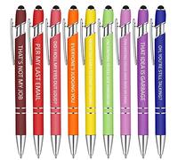 Jolsaawie 10 penne a sfera demotivazionali sarcastiche macaron touch penne stilo per ufficio, nero