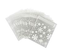 Jolsaawie 100 sacchetti bianchi con fiocco di neve per biscotti e caramelle natalizie