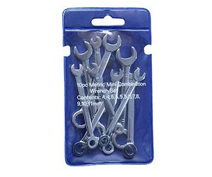 Jolsaawie 10Pcs Mini Chiave Doppia Testa Offset Anello Chiave Strumenti Chiave Combinata Chiave 4-11mm Set Mano