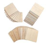 Jolsaawie 50 fette quadrate in legno grezzo, vuote, 10,2 x 10,2 cm, per sottobicchieri, pirografia, pittura, scrittura, accessori fotografici