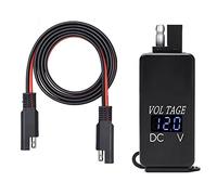 Jolsaawie Adattatore SAE a USB con voltmetro spina di disconnessione rapida per moto con caricabatterie USB doppio impermeabile per smartphone
