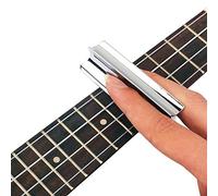 Jolsaawie Barra scorrevole per chitarra, in acciaio inox massiccio, stile hawaiano, per strumenti acustici e elettrici portatili (colore cromato)