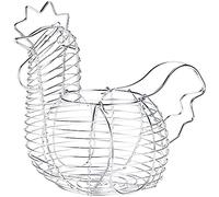 Jolsaawie Cesto Pollo per Uova, Porta Uova A Forma di Gallina, Cestini Rotondi Rustici Raccogli Uova con Manico