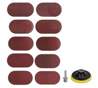 Jolsaawie Dischi abrasivi per smerigliatrice angolare da 10 cm, 100 dischi di carta abrasiva con gancio e anello di supporto da 10,2 cm e adattatore per trapano da 1/4"