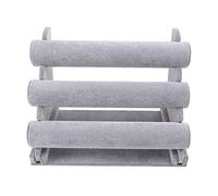 Jolsaawie Espositore triplo per braccialetti, gioielli, orologi, bracciali, collane, colore grigio