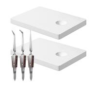 Jolsaawie Kit di saldatura per gioielli, 5 pezzi, 2 piastre di saldatura in ceramica, piastra di saldatura con scanalature rotonde, 3 pinzette a blocco inverso