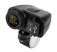 Jolsaawie Moto Ricarica QC3.0 Display Digitale Doppio Telefono USB Caricabatterie Veloce Voltmetro Termometro Presa Caricabatterie Telefono