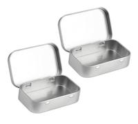 Jolsaawie Scatola Portaoggetti Piccola da 2 Pezzi con Coperchio Scatole Rettangolari Piccole Scatola Metallo con Coperchio Scatola Piccola per la Conservazione Domestica