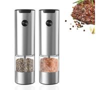 Jolsaawie Set di 2 Macina Sale e Elettrici, Funzionamento Un Batteria, Luce LED Bianca e Granulometria Regolabile, Colore