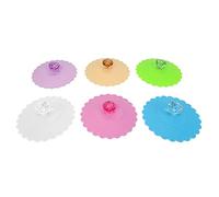 Jolsaawie Set di 6 coperchi rotondi in silicone per tazze da caffè, birra, vino, casa, esterni e bar, 6 colori