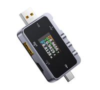 Jolsaawie Tester USB Voltmetro Amperometro Digitale con Display LCD per Misurazione di Tensione Corrente Potenza Rilevamento Carica Rapida