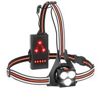 Joltix Luce Running Ricaricabile USB, 120° Luce Regolabile, 500 Lumen, Lampada Corsa con Nastro Riflettente per Jogging, Campeggio, Sport all'Aria Aperta (Rosso)