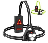 Joltix Luce Running Ricaricabile USB, 120° Luce Regolabile, 500 Lumen, Lampada Corsa con Nastro Riflettente per Jogging, Campeggio, Sport all'Aria Aperta (Verde e Nero)