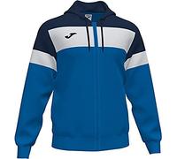 Felpa con cappuccio Joma Crew IV Full Zip blu bianco - S