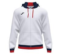 Joma 3XS, Giacca con Cappuccio Comfort II Unisex Adulto, Bianco Marino, XXXS