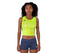 Joma Débardeur Court Femme Elite VIII, Unisex - Adulto, Blu Navy/Giallo Fluo, 4XS-3XS