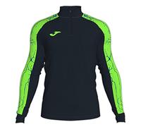 Joma Élite IX Felpa, Nero/Verde Fluo, S Uomo