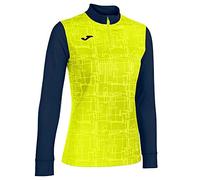 Joma Felpa Femme Elite VIII 1/2 Zip, Unisex - Adulto, Blu Navy/Giallo Fluo, XL