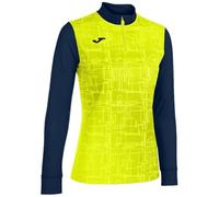 Joma Felpa Femme Elite VIII 1/2 Zip, Unisex - Adulto, Blu Navy/Giallo Fluo, XS