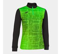 Joma Felpa Femme Elite VIII 1/2 Zip, Unisex - Adulto, Nero/Verde Fluo, XS