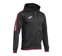 Joma - Felpa Uomo - Olimpiade - Cappuccio - Cerniera, Nero Rosso, XL