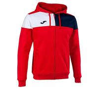 Joma Giacca con cappuccio uomo Crew V rosso blu navy bianco