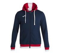 Joma M Giacca con cappuccio Comfort II, Unisex-Adult, Blu navy - Rosso