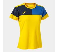 Joma Maglia a Manica Corta Donna Crew V Giallo Blu Reale Blu Navy