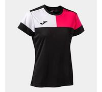 Joma Maglia a Manica Corta Donna Crew V Nero Rosa Bianco