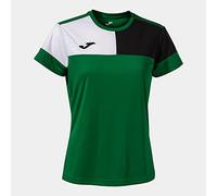 Joma Maglia a Manica Corta Donna Crew V Verde Nero Bianco