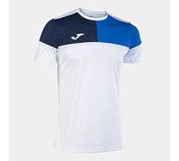 Joma Maglia a Manica Corta Uomo Crew V Bianco Blu Reale Blu Navy