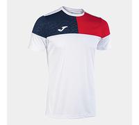 Joma Maglia a Manica Corta Uomo Crew V Bianco Rosso Blu Navy