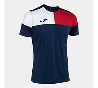 Joma Maglia a Manica Corta Uomo Crew V Blu Navy Rosso Bianco