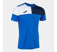Joma Maglia a Manica Corta Uomo Crew V Blu Reale Blu Navy Bianco