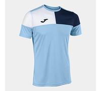 Joma Maglia a Manica Corta Uomo Crew V Celeste Blu Navy Bianco