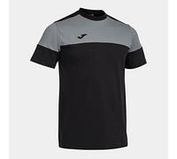 Joma Maglia a Manica Corta Uomo Crew V Nero Grigio