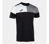 Joma Maglia a Manica Corta Uomo Crew V Nero Grigio Bianco