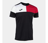 Joma Maglia a Manica Corta Uomo Crew V Nero Rosso Bianco
