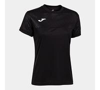 Joma Maglia Manica Corta Montreal Maglietta, Nero, L Donna