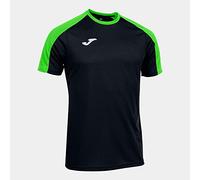 Joma Maglietta Manica Corta Eco Championship, Nero/Verde Fluo, 4XS Uomo