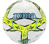 Joma Pallone da Calcio Dali III, Professionale per Allenamento e Partite, Bianco con Design in Colori Assortiti, Misure dalla 3 alla 5 (Bianco/Blu/Giallo Fluo, 4)