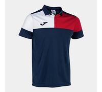 Joma Polo m/c Uomo Crew V Blu Navy Rosso Bianco