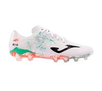 Joma - Scarpe da Calcio per Terreno Solido, Pelle Sintetica Leggera, Design Flessibile e Confortevole, migliorano la Tecnica e la velocità, Turchese Bianco, 43.5 EU
